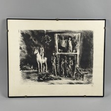 Quadro Litografia Firmata Marino Marini Cavallo E Cavaliere Teatro 2/7 XX Sec.