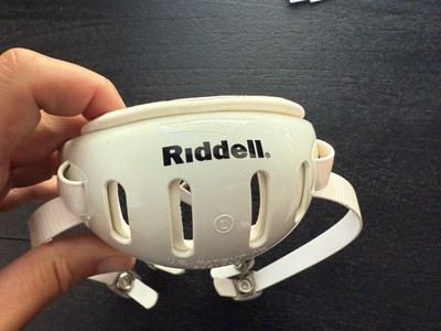 Riddell Revo Speed Football Helmet White Hard Cup High Hook Chinstrap Large NEW