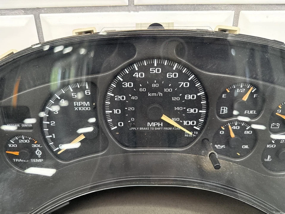 Chevy 2500HD 2002 grupo de velocímetro de gasolina con temperatura de transmisión 15059383 Foto 3 de 4