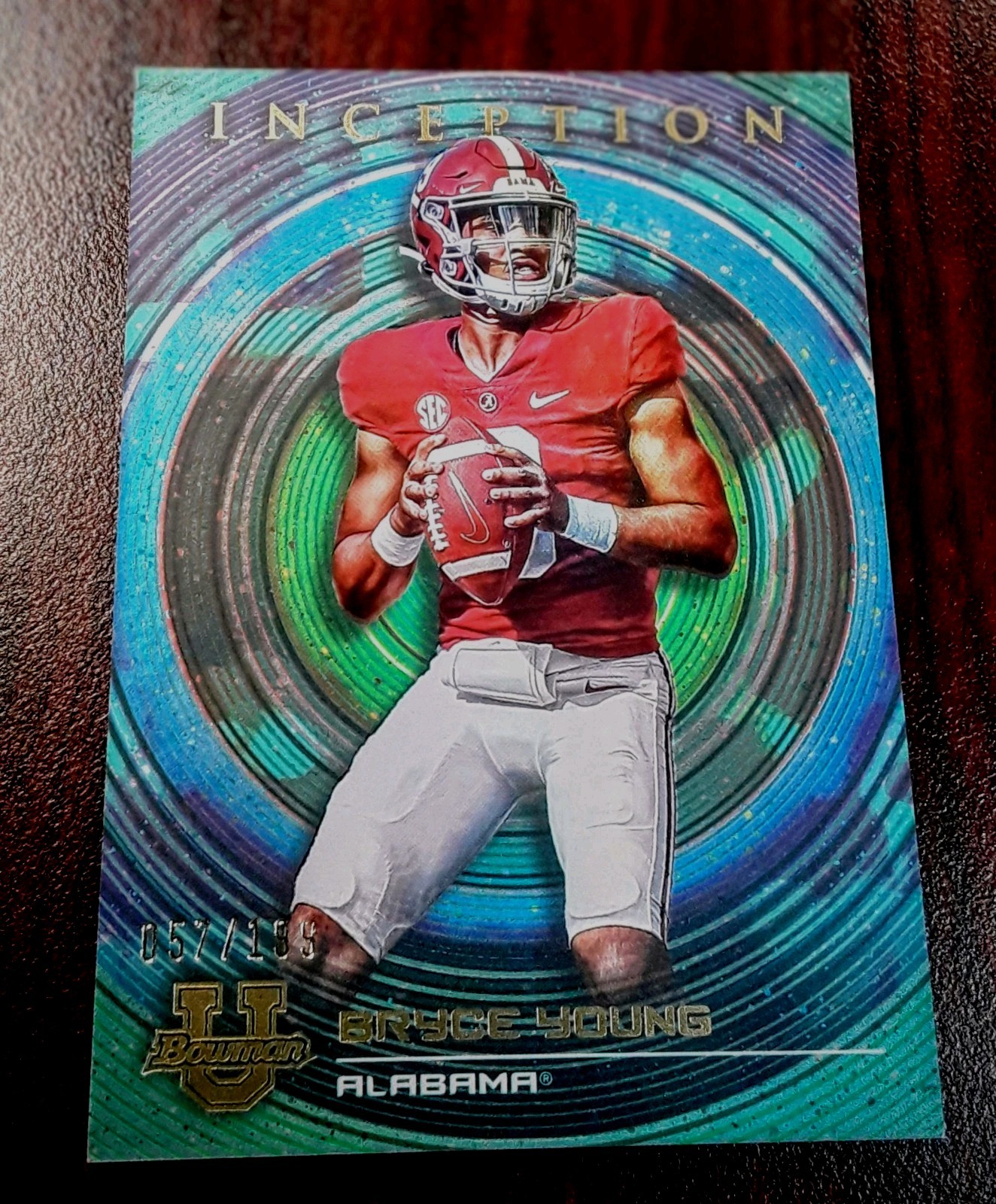 2022-23 Bowman U Inception Bryce Young Aqua Foil /199 Rookie RC #81 Panthers