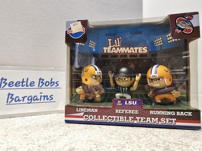 LSU Tigers NCAA Lil' Teammates Collectible Team Set Lineman, RB, Referee NIB