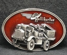 XA07142 VINTAGE 1982 ***HALLIBURTON SERVICES*** ENERGY COMPANY MENS BELT BUCKLE