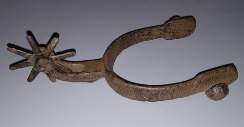 Vintage Bronze Metal Spur Western Rodeo Decor Rustic Antique Style Shelf Table
