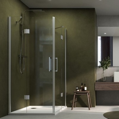 Eckduschkabine Lilie 2 Türen Kristall 8 mm transparent 80x120x195h