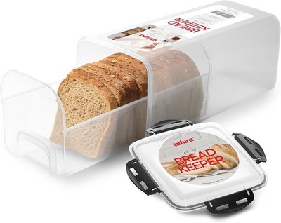 Bread Stora Container with Tray, Plastic Bread Box, Bread
