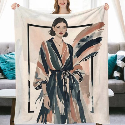 Modern Muse   Ultra-Soft Flannel Throw Blanket | Vintage-Style Fashion Art