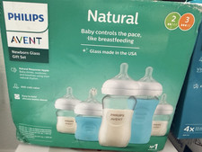 Philips Avent Natural Response Glass Baby Bottle Gift Set 5 Bottles 3 4oz,2 8 oz