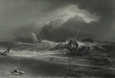J.M.W. Turner R.A. Pinxit J. Cousen Fishing Boats A Coast Scene J.S. Virtue P.Z