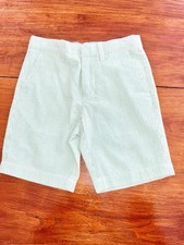 Crewcuts J.Crew Boys Seersucker Shorts Green White Size 7 Flexible Waist