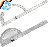 2 StüCk Winkelmesser Metall, Winkellehre Aus Edelstahl (0-180°), Gradmesser Mit