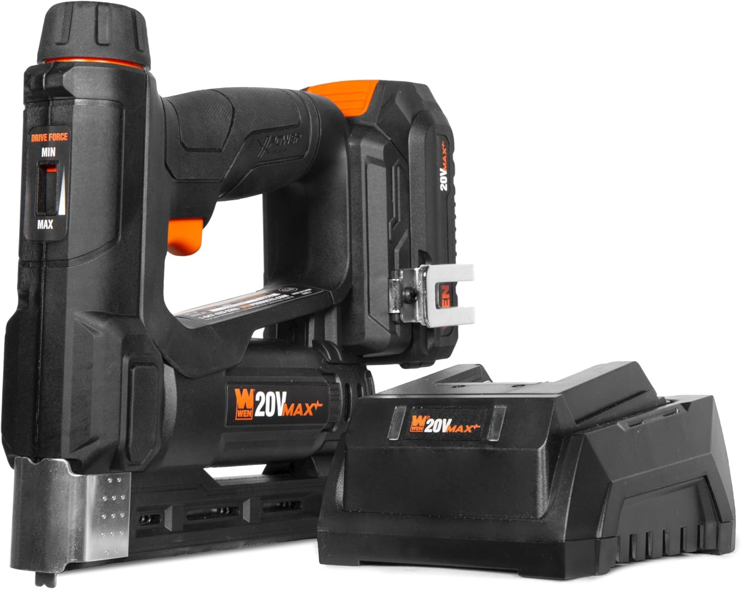 WEN 20V Max Cordless 2-in-1 Brad Nailer & Stapler w/ 2.0Ah Battery (20539)