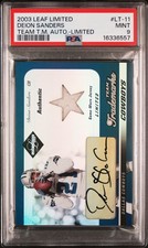 2003 LEAF LTD TEAM TRADEMARKS AUTOS LTD #LT-11 DEION SANDERS 25/25 PSA 9 AUTO