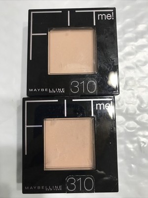 2 Powder Lot MAYBELLINE Fit Me Pressed Powder 310 SUN BEIGE unsealed FLAW