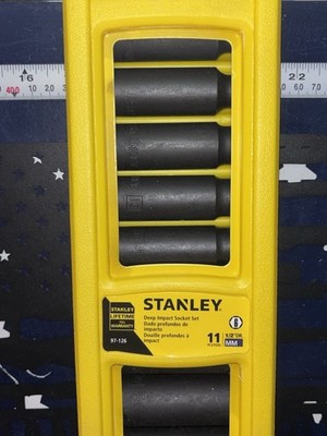 Stanley 11pc 1/2 DR 6pt Deep Impact Socket Set 97-126  10-14,16,17,19,21,22,24mm