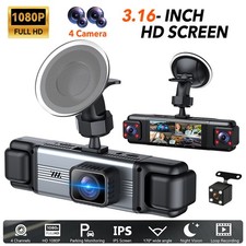 1080P 360  Dash Cam 4 Channel Driving Recorder G-Sensor Car Front Rear Camera