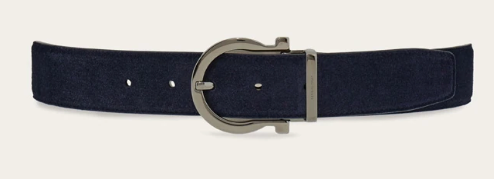 Ferragamo Men's Black Navy Belt Size 46 New Unworn-image