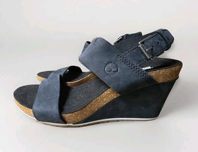 TIMBERLAND Keilabsatz Sandale Wedges Espadrille Blau Nubuk, EUR 38, NEU, NP 120 