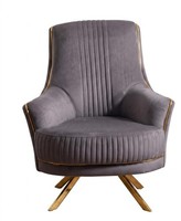Grauer Weicher Sessel Stoffsessel Goldene FüßE Wohnzimmer
