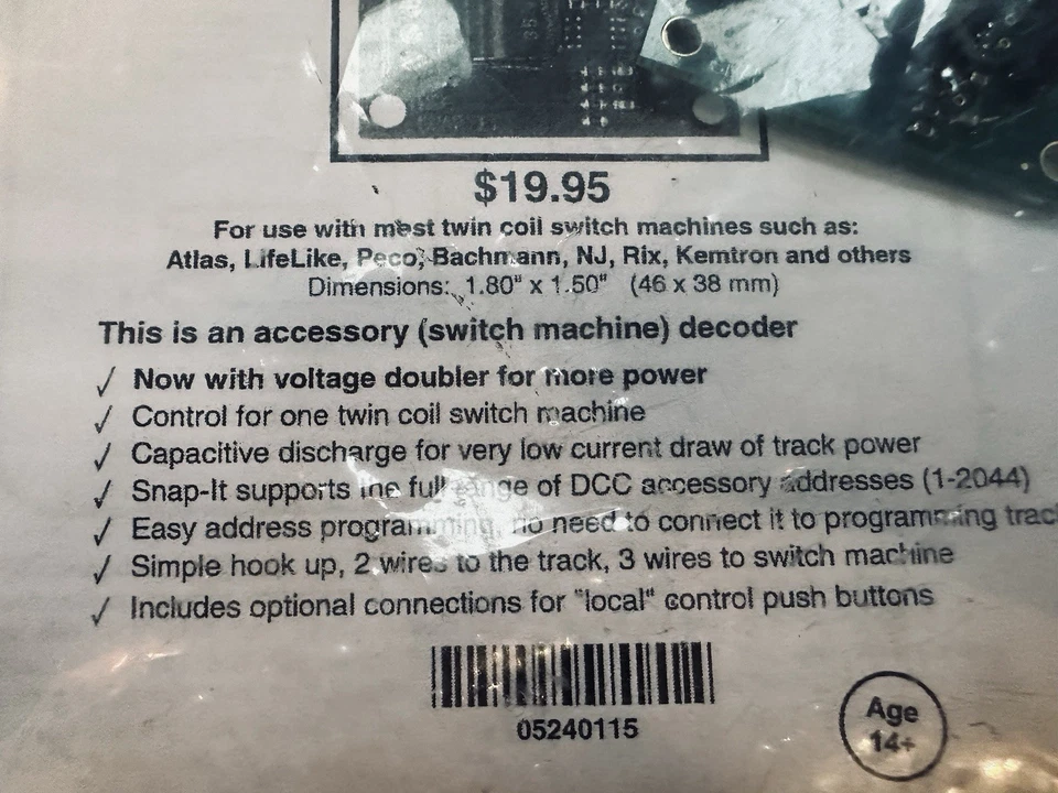 NCE Snap-It #05240115 Accessory Decoder - MultiScale - Sealed NY - Image 2 of 4