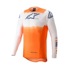 Alpinestars Supertech Gear Foster Mens Motorcycle Jersey-White/Orange/Dark Bl...