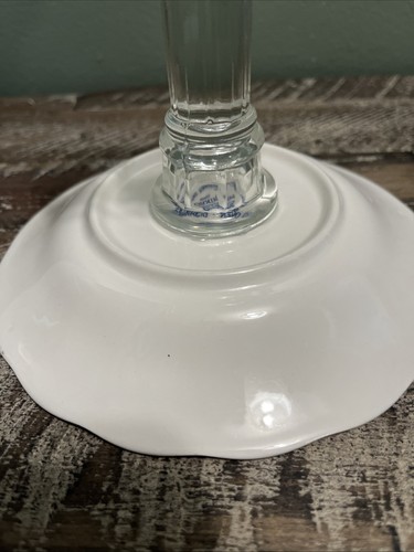 Nikko Blue Peony Saucer On Glass Base Handmade 4.5” Tall - Picture 5 of 6