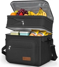 HOTOR Lunch Box for Men & Women - Double-Layer Insulated Lunch Bag with Leakproo