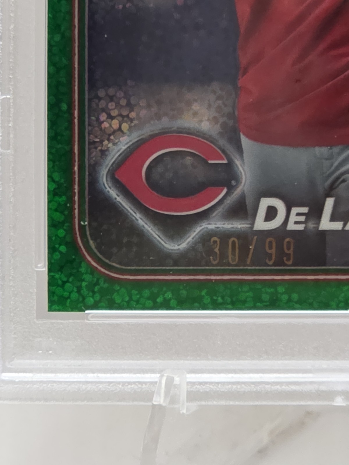 2024 Topps Chrome Update Elly De La Cruz Green Speckle /99 (RC) #USC150 PSA 9 view 3