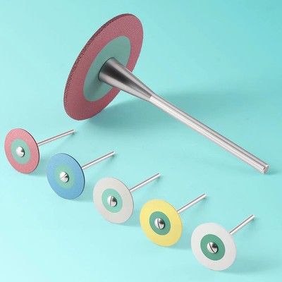 5pcs Dental Rubber Diamond Polisher Wheel Disc For Zirconia Porcelain 26mm 