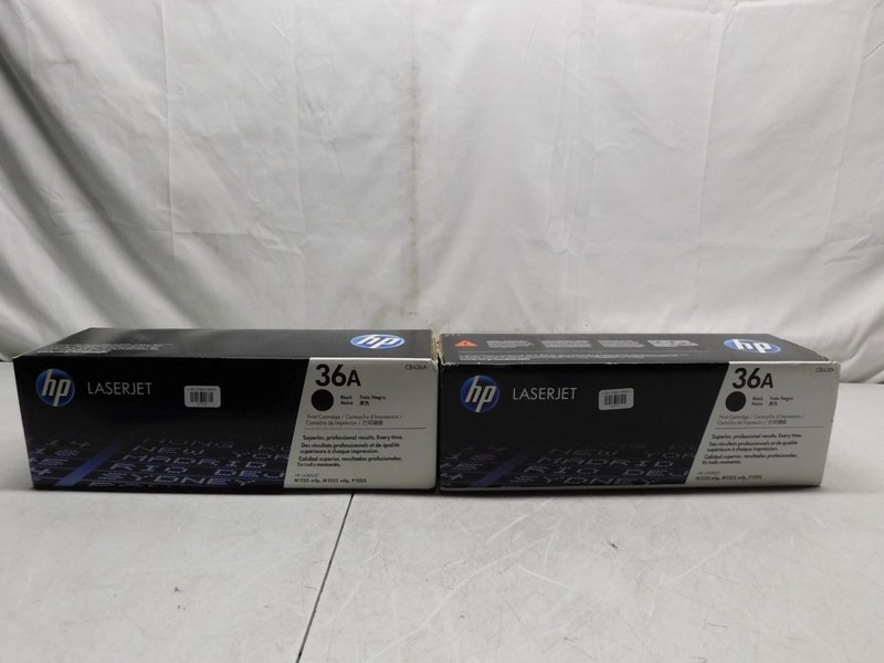 Lot of 2 New HP 36A Black Toner Cartridges #36 (LVRC-47711,10)
