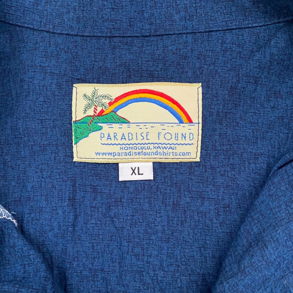 Camisa Hawaiana Paradise Found Honolulu XL Azul Bambú Tropical Foto 3 de 4