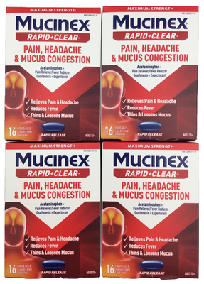 #ad Mucinex Maximum Strength Rapid Clear Pressure Pain Cough 64 Caplets🎈12 2026🎈 $19.95