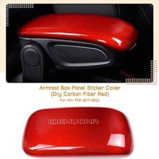 Rot Kohlefaser Armlehne Kastenabdeckung Für MINI Countryman F60 2017-2022 18 19