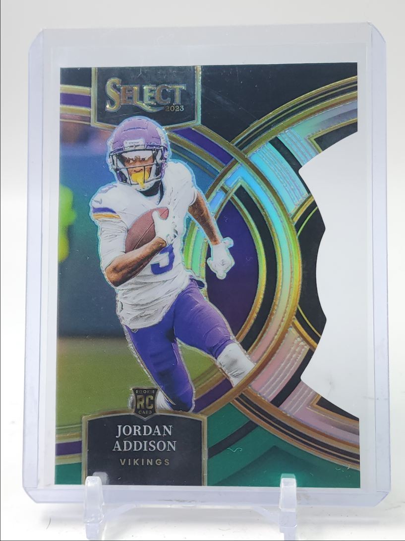 JORDAN ADDISON 2023 SELECT PREMIER ROOKIE BLACK GREEN DIE-CUT RC Q5818