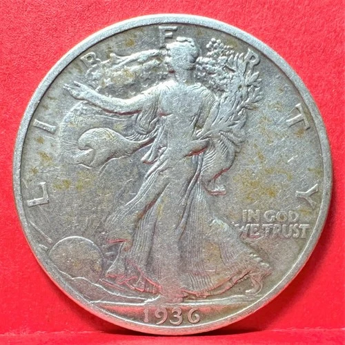 1936  WALKING LIBERTY HALF-DOLLAR (50¢) SILVER COIN  (WHD-14)