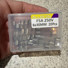 FAST USA SHIP 20pcs Fuse 5A 250V 6X30mm With Case FAST BLOW QUICK Glass 5 Amp