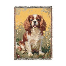 Cavalier King Charles Spaniel Dog Woven Throw Blanket