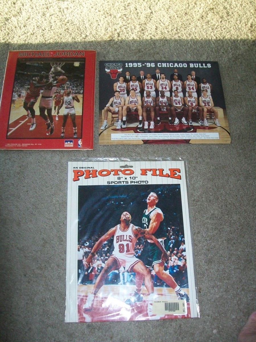NBA 1995 - 96 Chicago Bulls Team Picture Color 8 X 10 & RODMAN