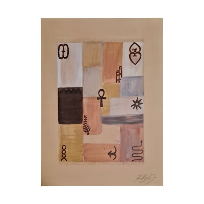 Gemälde Bilder Modern Art Acryl On Canvas Acient Signs Kemet WEIHNACHTSGESCHENK 