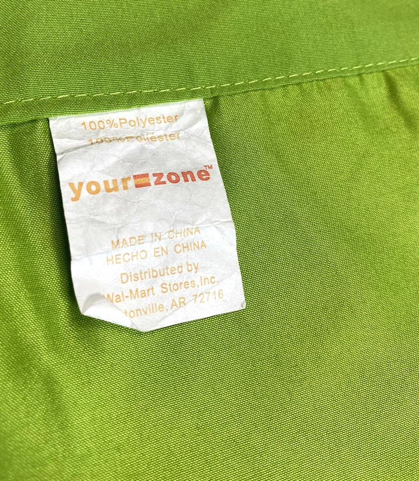 90s Vintage Lime Green Curtains Pair Neon Panels Drapes 84 Bright Long Y2K - Image 2 of 4