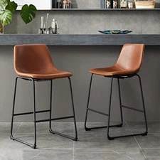 2Pcs Home Bar Stool Set Chair Counter Height Dining Pub Kitchen Chair with Legs