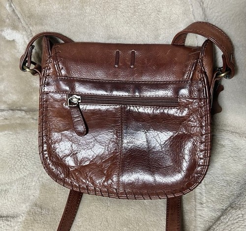 Oriano Leather Brown Crossbody Handbag - Picture 4 of 18