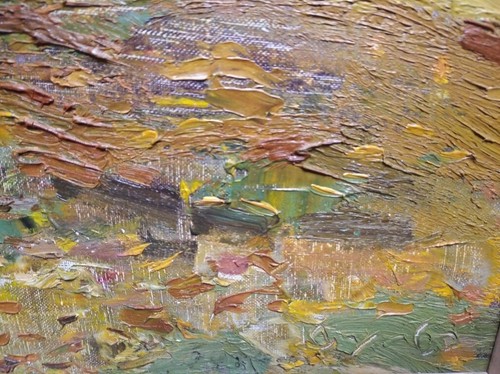 Viacheslav F Zagonek Listed Russian Artist 1963 Oil Painting Autumn, 34.5 x 44.5 - Picture 2 of 9