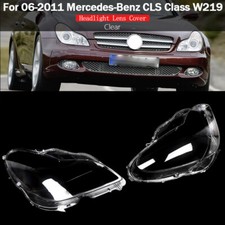 PAIR HEADLIGHT CLEAR LENS COVER FOR MERCEDES BENZ CLS W219 CLS350/500/550 06-11