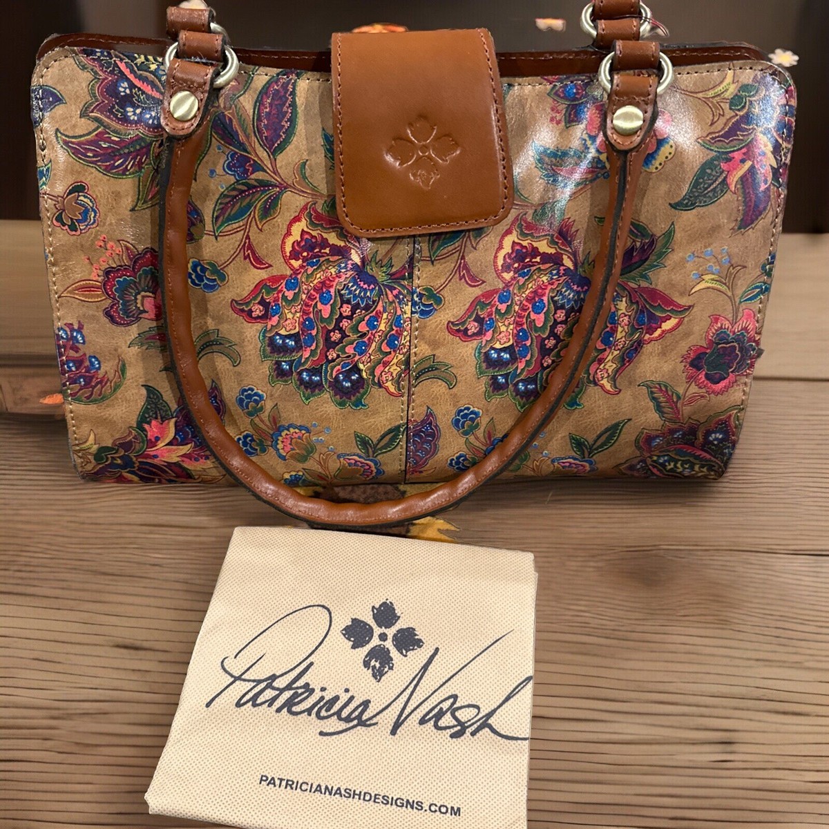 Sac à Main Patricia Nash ZANCONA – Motif Tapisserie, Cuir Et Acrylique – Neuf Avec étiquettes (Prix Conseillé 249$)