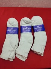 9 Pairs CSM Diabetic Ankle Socks White King Size 13 - 15 Loose Fit Top Edema USA