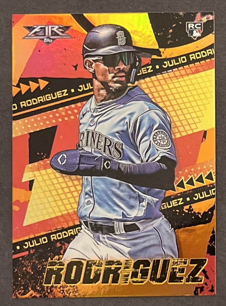 JULIO RODRIGUEZ 2022 Topps Fire Orange Foil #107 RC 085/299
