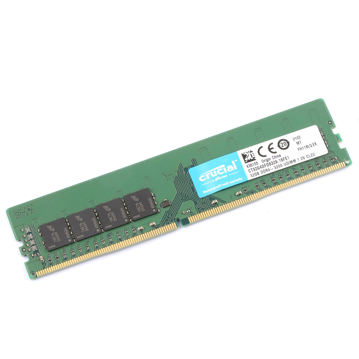 crucial 32GB DDR4 3200 MT s PC4-25600 CL22 DR x8 UDIMM 288pin