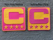 Captain C Patch for Jersey Football Soccer Baseball Hockey Lacrosse PINK EDITION