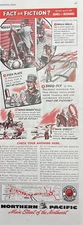 1945 Northern Pacific Railroad Main Street Northwest Fact Fiction VTG Print Ad