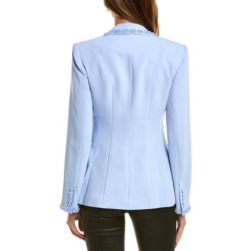 Cinq A Sept Kayden Embellished Beaded Blazer Icicle Blue Size 10, NEW MSRP $695 - Picture 2 of 6
